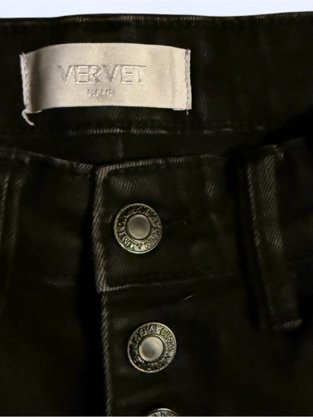 Vervet Black High-Rise Flare Jeans Knee Distressed Size 25 Festival Concert Look - Picture 3 of 6